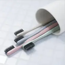 50 шт./лот Творческий мягкий Зубная щётка Портативный зубная щетка в дорогу, чтобы предотвратить кровоточивость десен бамбуковая зубная щетка из древесного угля SE9