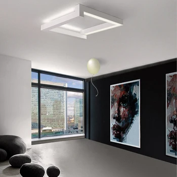 

LED Modern Geometric Iron Acryl Black White LED Lamp.LED Light.Ceiling Lights.LED Ceiling Light.Ceiling Lamp For Foyer Bedroom