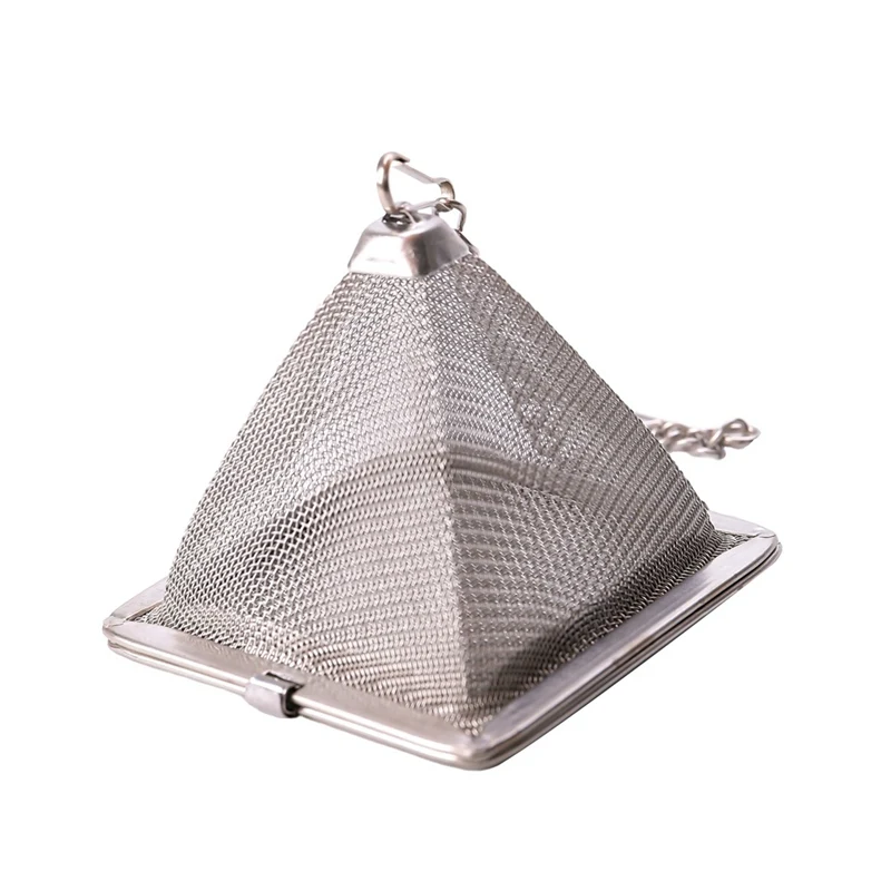 2018 Stainless Steel Mesh Pyramid Shaped Tea Strainer Filter Reusable