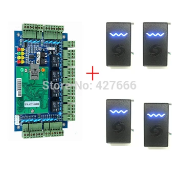 

Wiegand Access Control System 4-Doors One-Way Access Control Panel + 4PCS 125Khz RFID Card Reader