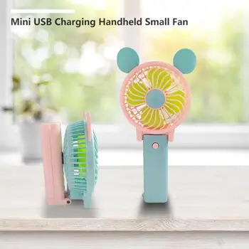 

Cartoon Folding Mini USB Charging Handheld Electric Fan Portable Air Conditioner Cooler Cooling Fan Summer Desk Table Cooling