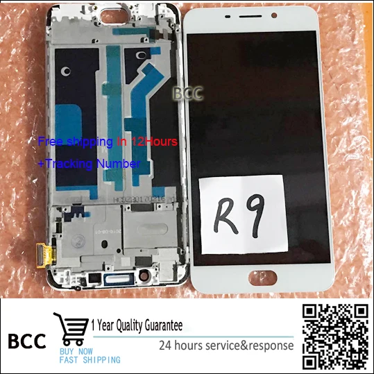 

Original 5.5'' LCD Display and Touch Screen Digitizer with frame For OPPO R9 Test ok+Free Tracking No.