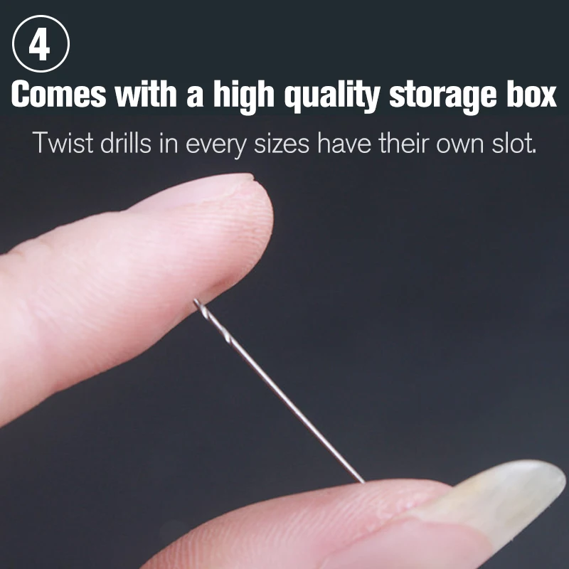 20Pcs/set 0.3mm-1.6mm Mini High Speed Steel HSS Micro Twist Drill Bit Set Power Tools Model Craft With Case Repair Parts