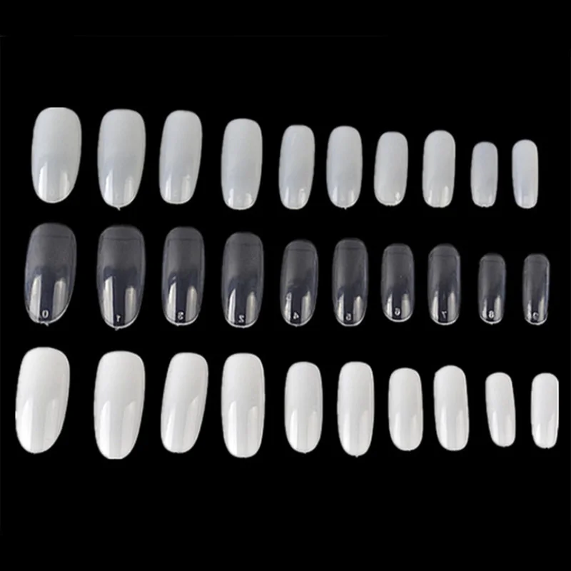 500 Adet Nail Art Do al effaf Yuvarlak Sonu Oval Yanl ivi Takma 