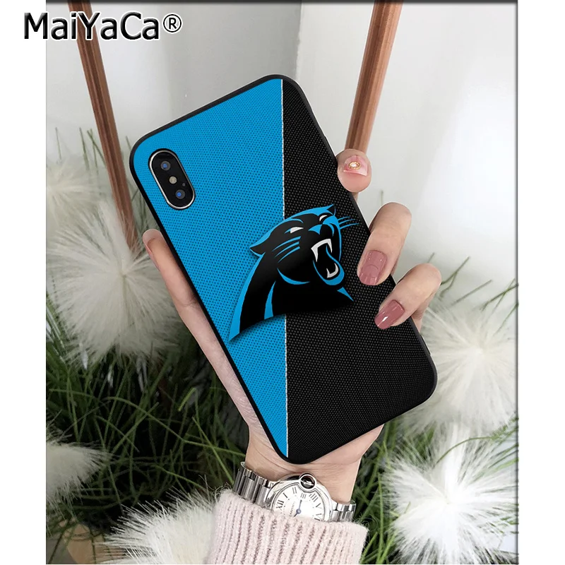 MaiYaCa Carolina Panthers TPU Soft Silicone Phone Case for iPhone X XS MAX 6 6S 7 7plus 8 8Plus 5 5S XR - Цвет: A12