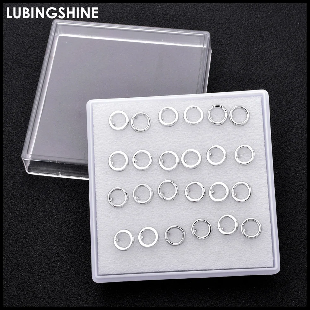 

12pair/set Gold Silver Black Color Circle Stud Earrings Set Anti Allergic Alloy Round Earring Fashion Jewelry For Women brincos