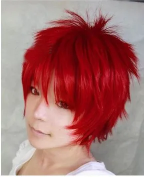 Hot Short Hair Male Wigs Short Red Hair Men Wigs Synthetic Red