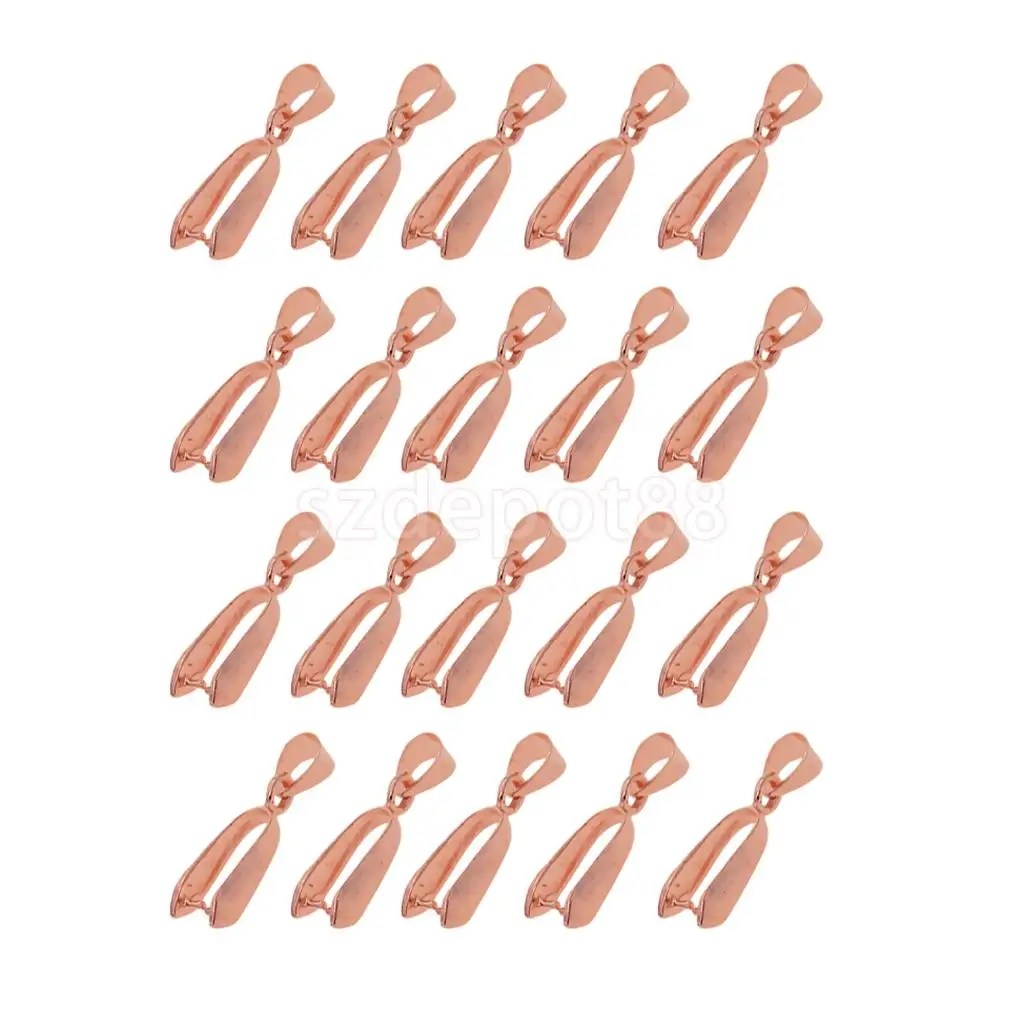 20pcs Gold / Rosegold Plated Pendants Clasps Clips Bails Connectors Brass Charm Pinch Bail Beads Jewelry Findings DIY