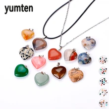 Yumten Women Small Pendant Crystal Natural Stone Charms Gemstone Men Statement Necklace Star Female Fine Jewelry Choker Punk Lot yumten topaz necklace women natural stone leaf pendant men choker flower charms jewelry yoga anime vintage kolye choker korea