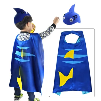 

Halloween Christmas Animals Cloak Shark Tail Cape Costume Blue Hat Set Kids Gift for Festival party cosplay performance