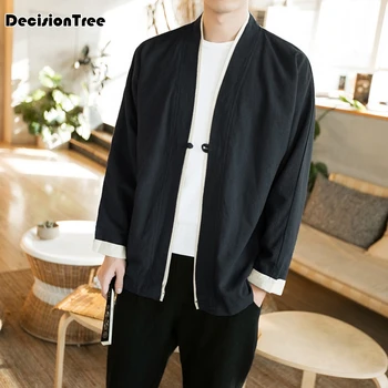 

2020 traditional chinese clothing for men long sleeve shirt chinese traditional cotton kung fu clothing tang suit men