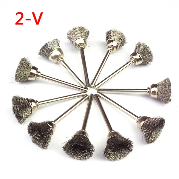 10X Stainless Steel Wire Wheel Brushes for Grinder Rotary Tool 21mm  . 