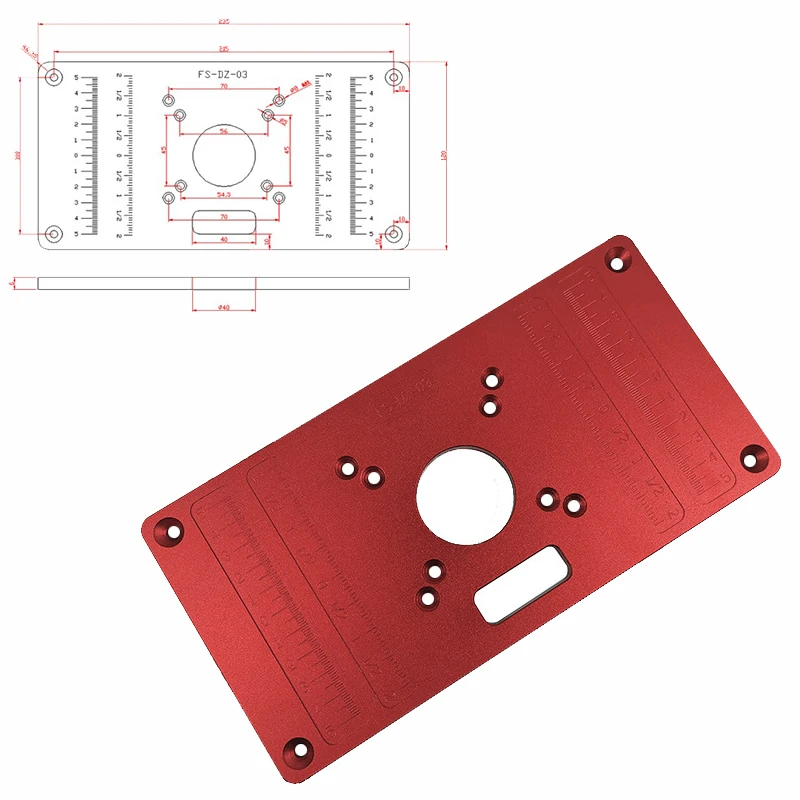 RT0700C universal 2 in 1 Aluminum Router Table Insert Plate Router Table Plate for Woodworking Benches