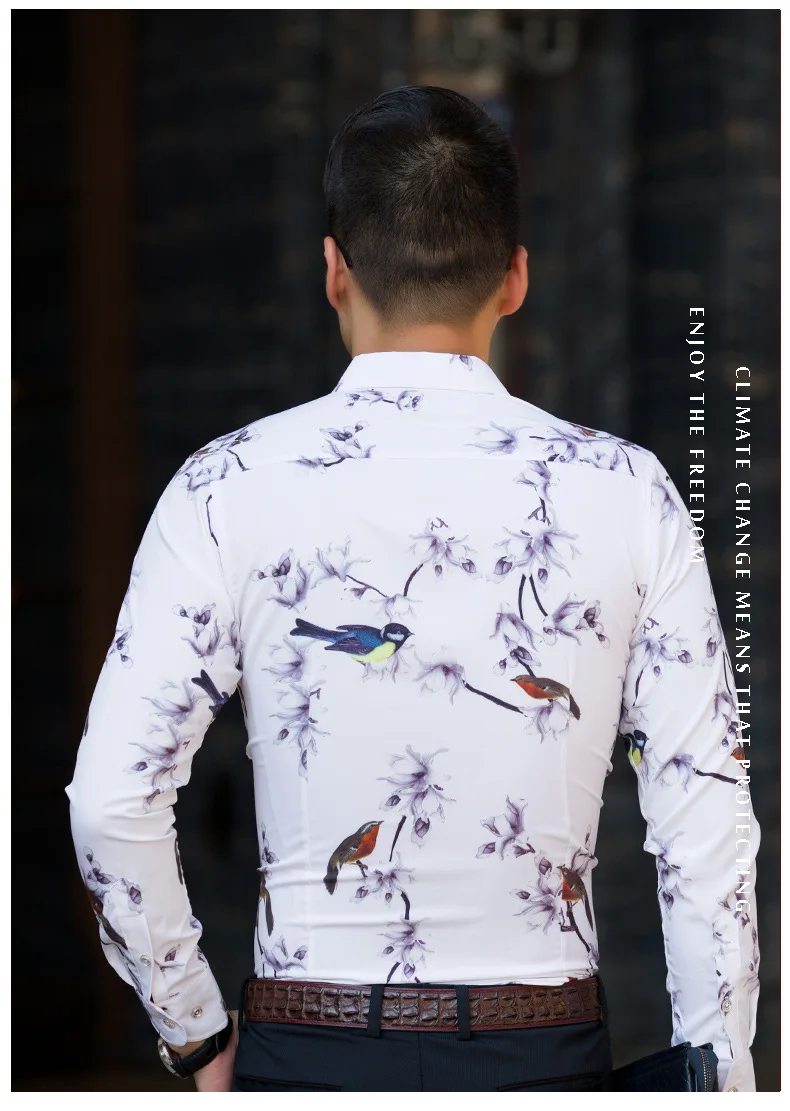 Для Мужчин's Цветочный принт Checked Oxford Shirt Smart Повседневное классический контраст с длинными рукавами платье человек плюс Размеры M-4XL 5XL 6XL 7XL