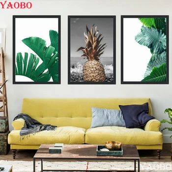 

3pcs 5D DIY Diamond painting accessories,Fresh Leaf Pineapple diamond embroidery nordic style diamond mosaic diamant painting