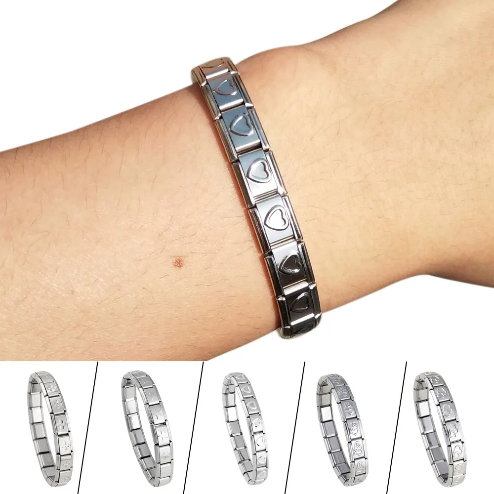 

2019 New Fashion Bracelets For Women Stainless Steel Bracelet Elephant Flower Silver Bracelets Bangles 9mm Men Bracelet Jewelry