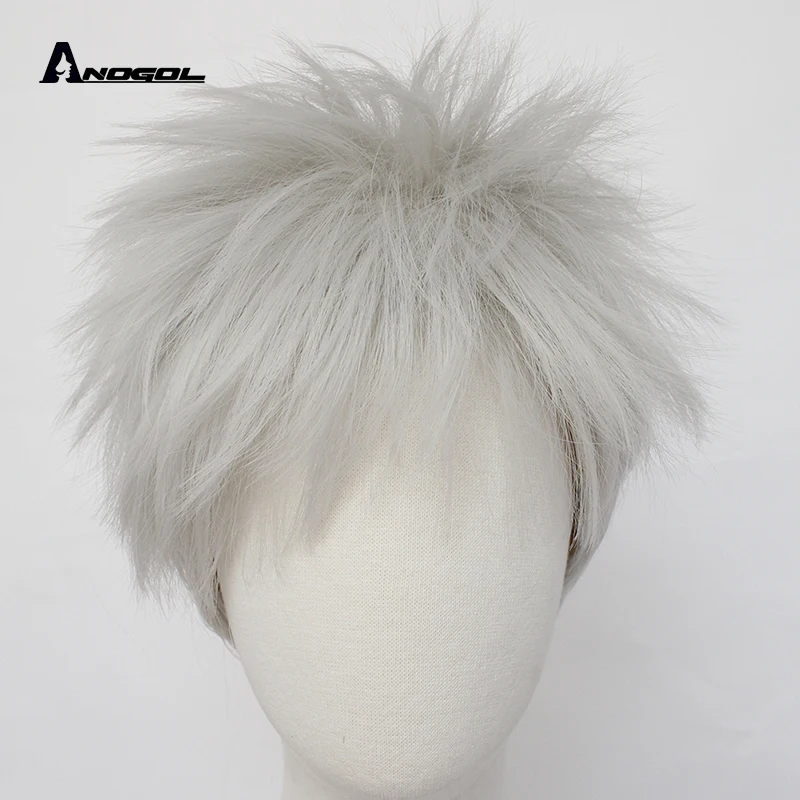 ANOGOL Jack Frost Rise of the guardiers серебристо-серые высокотемпературные синтетические парики для косплея на Хэллоуин вечерние волосы
