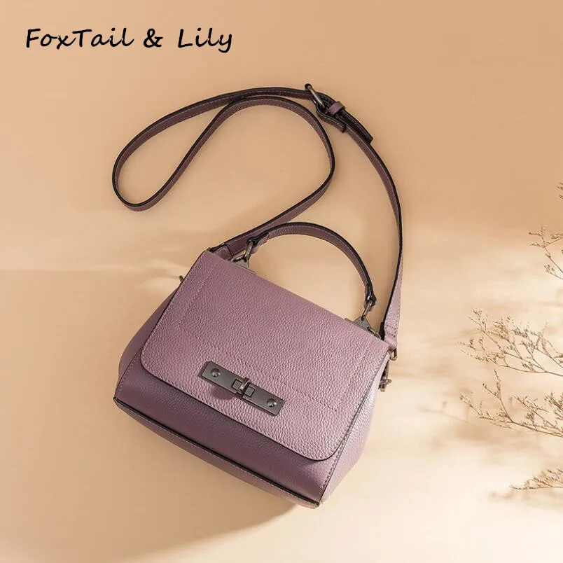 

Foxtail & Lily Luxury Designer Genuine Leather Women Shoulder Bags Small Handbags Elegant Ladies Soft Cow Leather Crossbody Bag