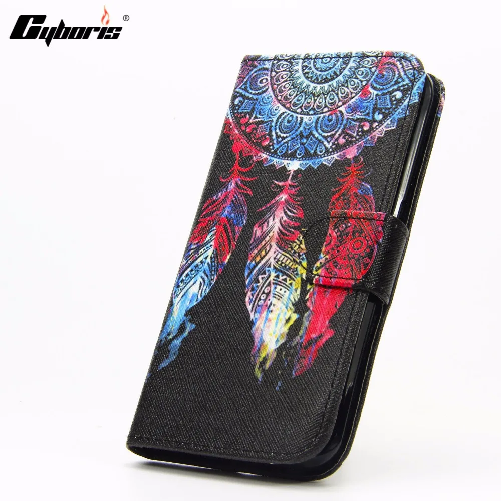 

Cyboris For Samsung Galaxy J3 2017 PU Leather Cartoon Painting Phone Wallet Flip Cover For Samsung J3 2017 J330 EU Version