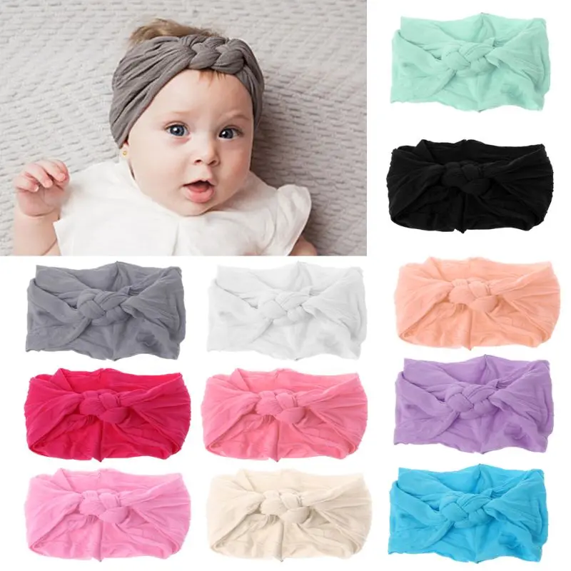 

Baby Nylon Headbands Hot-sale Cross Knot Weaved Elastic Headband Hair Accessories Kids Girls Headwrap Photo Pro Headwear