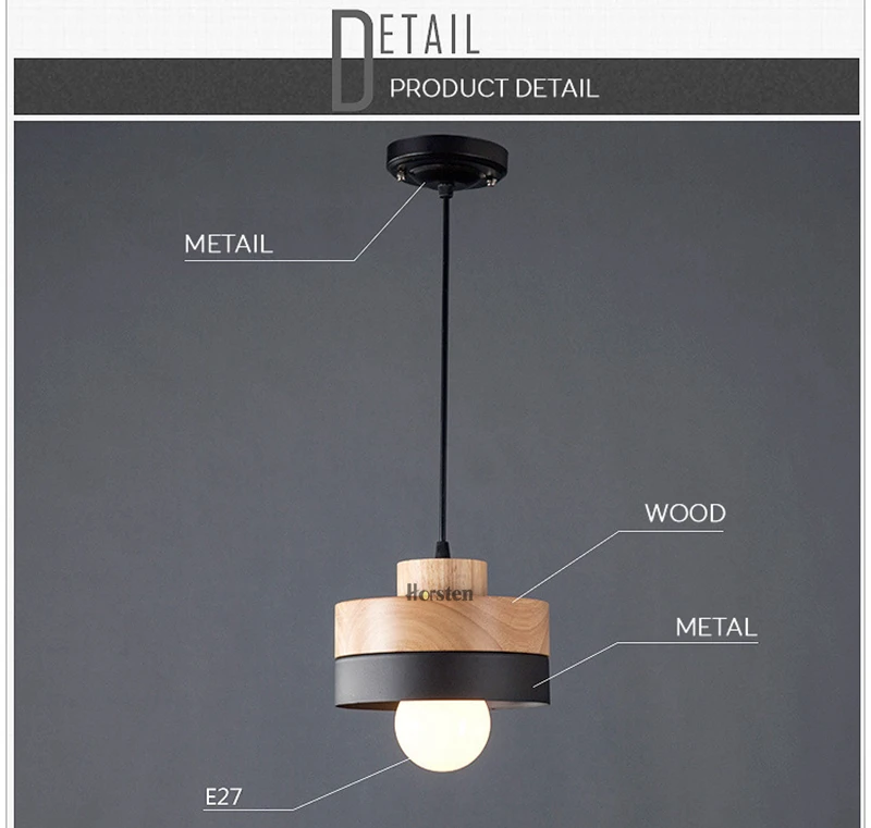 Horsten Modern Nordic Solid Wood Pendant Lights Minimalism Pendant Lamp For Dinning Room Living Room Bar Cafe Hanging Light (12)