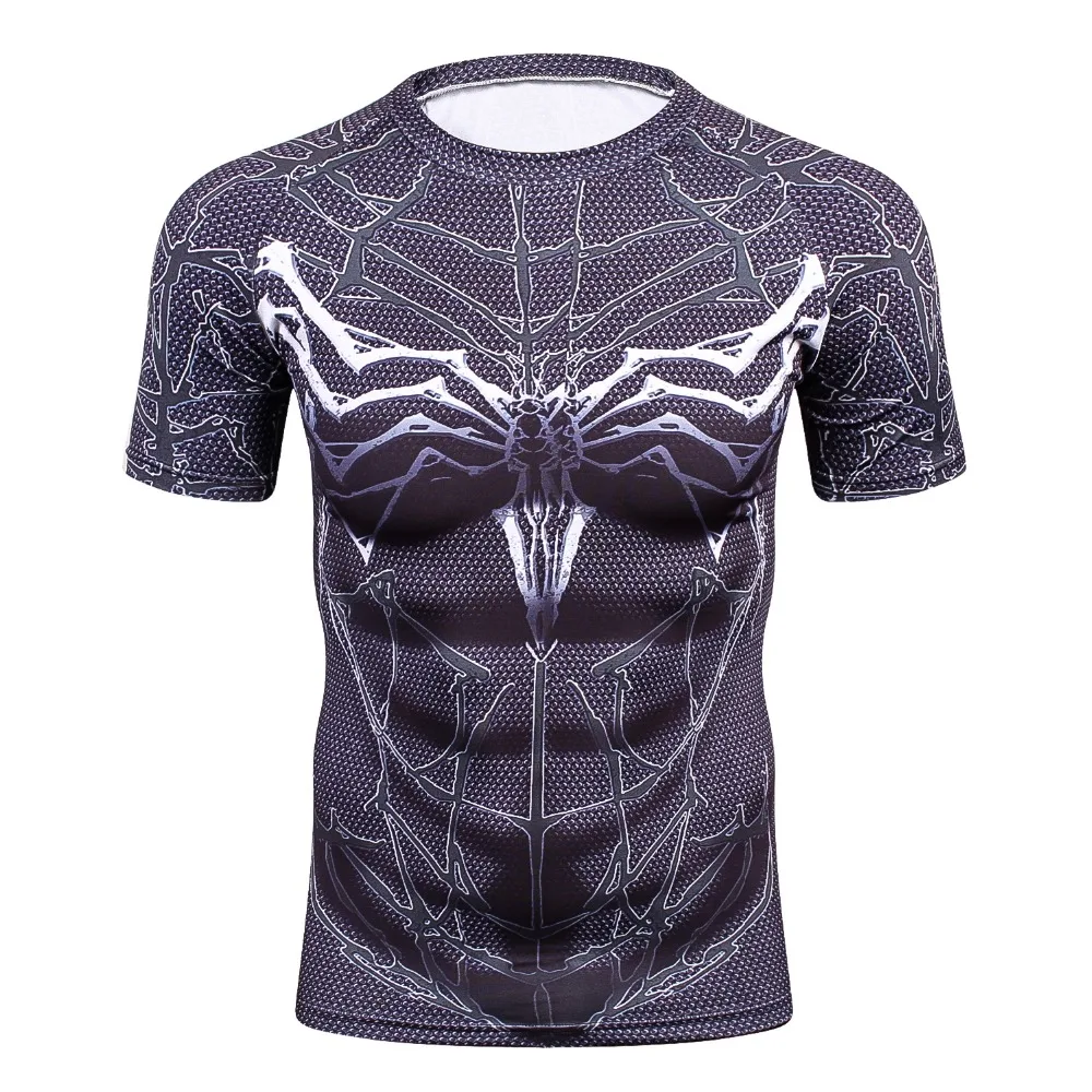 Spider venom 3D Printed T-shirts Men Compression Shirt Short Sleeve Fitness T Shirt Male Crossfit Tops Weight lifting Base Layer Spider venom 3D Printed T-shirts Men Compression Shirt Short Sleeve Fitness T Shirt Male Crossfit Tops Weight lifting Base Layer