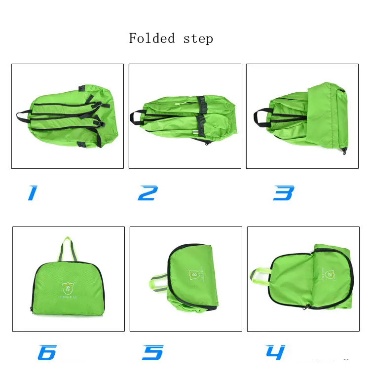 VILE45*33*15CM Outdoor Leisure Folding Sports Bag Light Waterproof Foldable Bag Skin Collapsible Backpack for Travel Gym Tennis
