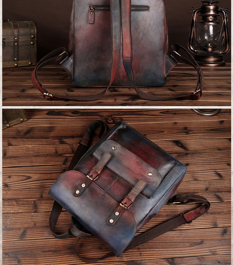 Высококачественный мужской рюкзак Crazy Horse из воловьей кожи, винтажный рюкзак, школьные сумки для книг, дорожный рюкзак для ноутбука, рюкзак из натуральной кожи