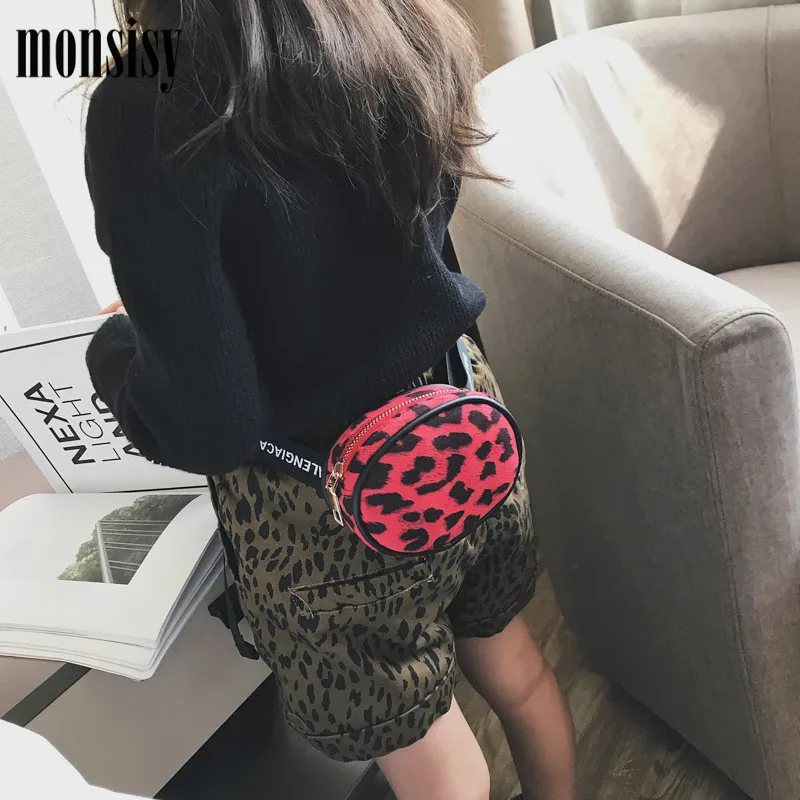 Monsisy الأطفال الخصر حزمة فتاة فاني حقيبة الشتاء أفخم ليوبارد حقيبة صدر للرجال أزياء الطفل الفتيات الفتيان المال الخصر حزام حقيبة حزم