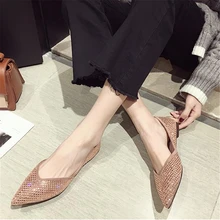 Европейские тонкие туфли, женские весенние туфли года в Корейском стиле с блестящими стразами, модные женские туфли на плоской подошве с мягкой подошвой, женские туфли высокого качества