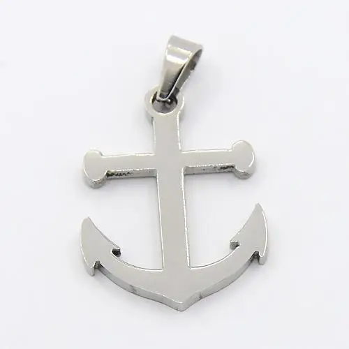10pcs Trendy Necklace Findings Anchor 304 Stainless Steel Pendants