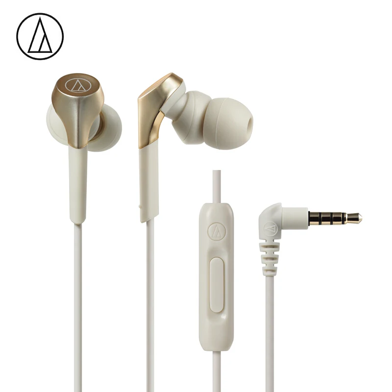 Audio-Technica ATH-CKS550XIS проводные наушники Hifi в уши сабвуфер бас Hi-Res с проводным управлением с микрофоном - Цвет: Champagne gold