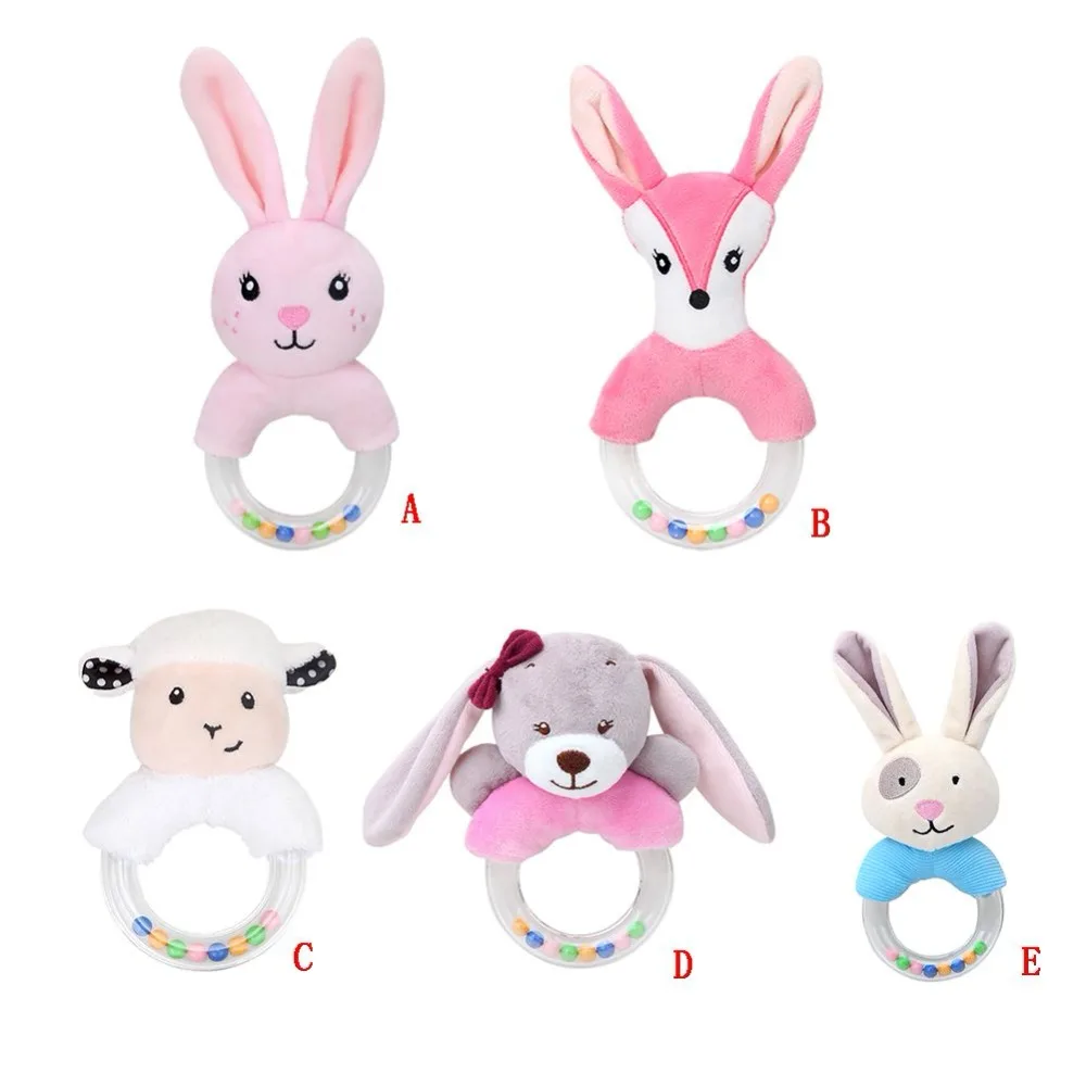 

Adorable Newborn Animal Baby Rattle Stroller Plush Toy Animal Hand Bell Doll Soft Plush Toys Gift