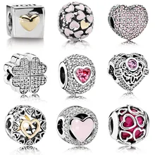 Горячая Распродажа, серебряные бусины, сердце любовь, любовь, бусины для 925, Pandora, очаровательные браслеты и браслеты, ювелирные изделия