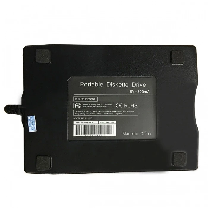 المحمولة الخارجية USB2.0 3.5 بوصة 1.44 MB قرص مرن محرك FDD الخارجية USB 3.5 ''مرن محرك أقراص FDD للكمبيوتر ، محمول