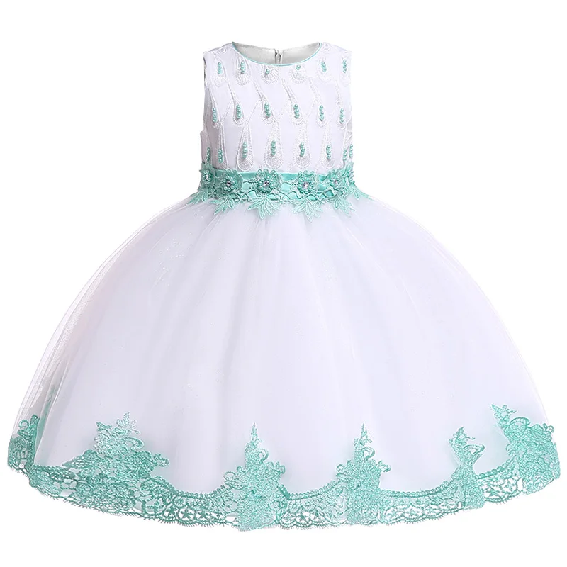 Сетчатый Детский костюм с бисером; платье для первого причастия для девочек; бальное платье для детей; платье для конкурса; элегантная одежда; детская одежда