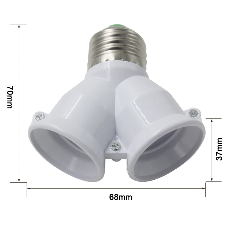 Новинка, 1-2 патрона для лампы, патрон для лампы, двойной, 2X, E27, цоколь, удлиняющий разветвитель, галогенный светильник, медный контактный адаптер