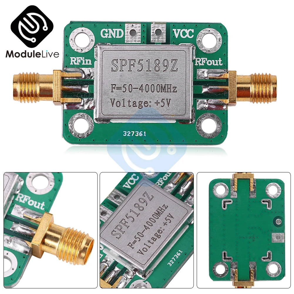 LSPF5189 0.6dB NA 50-4000 МГц РЧ низкий уровень шума усилитель модуль широкополосный усилитель плата приемник сигнала для FM HF VHF/UHF радиостанции