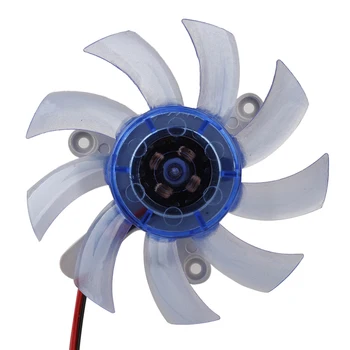 

75mm 2 Pin Connector 12VDC Blue Plastic VGA Video Card Cooling Fan Cooler for Computer