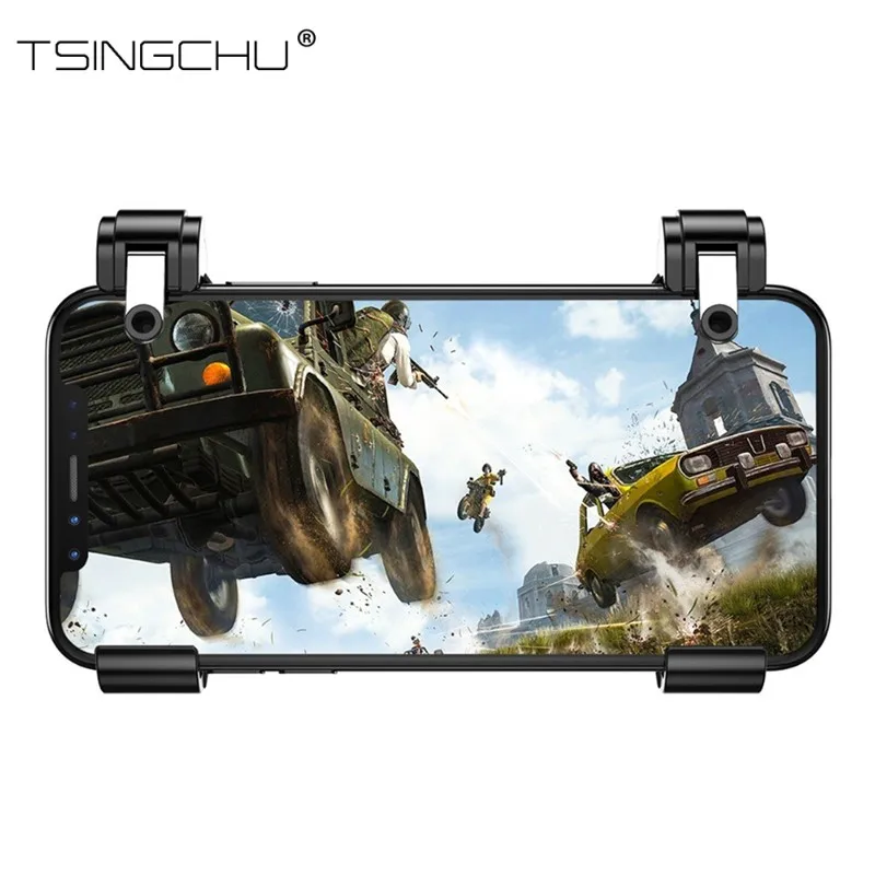 

TSINGO For PUBG Mobile Game Controller L1R1 Shooter Trigger Fire Button Aim Key Gamepad Gaming Joystick For iPhone Android Phone