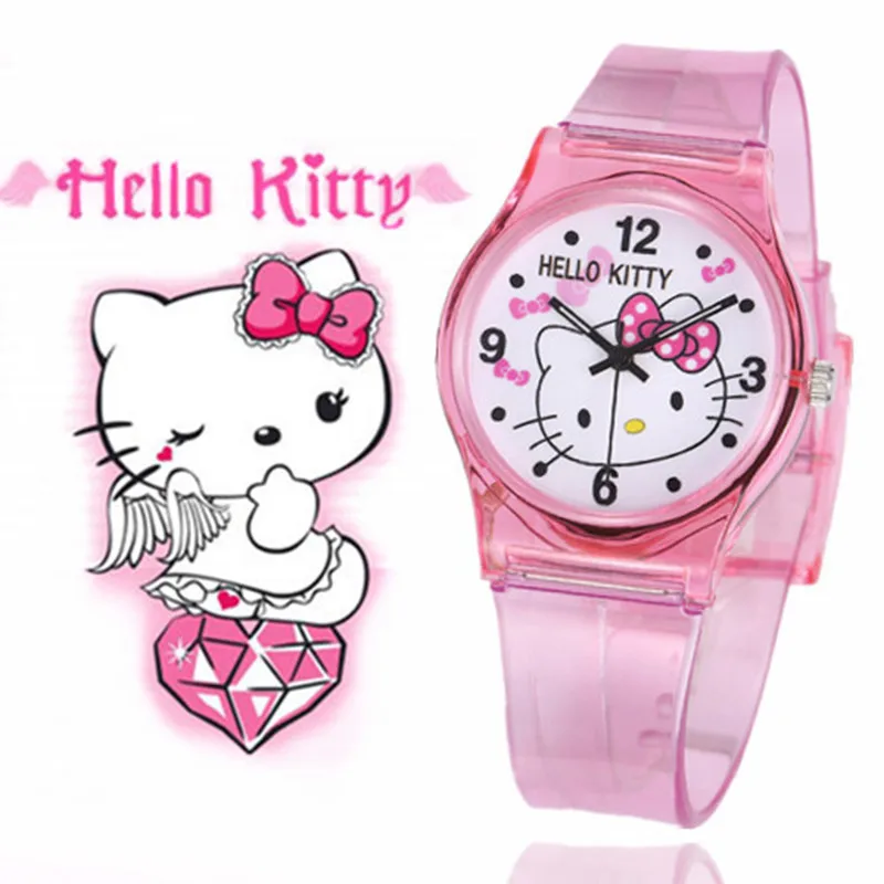 

2017 Mouse Sports Watches Women Ladies Kids Hello Kitty Cartoon Watch with Silicone 50M Water Resistant Fashion Clock Relojes