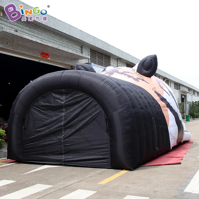  customized 8m inflatable tiger tunnel inflatable tiger mascot tunnel inflatable football tunnel- to