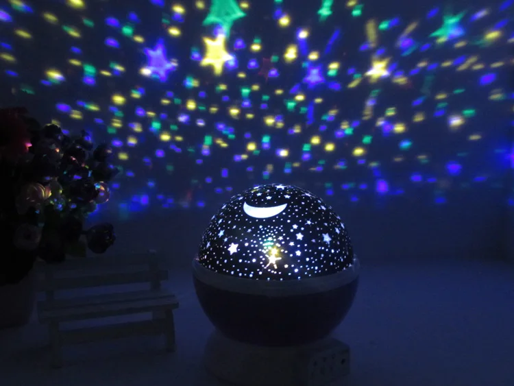 Night Lights for kids, Lizber Starry Night Light Rotating Moon Stars Projector,Romantic Night Lighting Lamp for kids