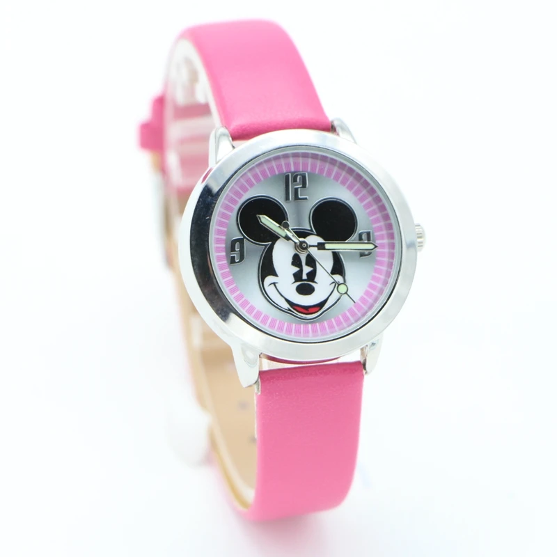Новые детские часы с рисунком Минни, модные повседневные кварцевые кожаные часы-браслет Hapiness Relojes
