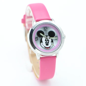 

New cartoon Minnie desgin children kids watch fashion casual style quartz leather wristwatches Hapiness Relojes clock