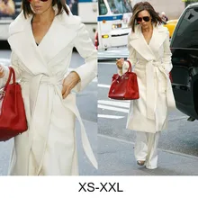 Дизайнерское Женское зимнее кашемировое пальто, Тренч, подиумное пальто с поясом, длинный зимний Кардиган, белое пальто, верхняя одежда, cappotto donna