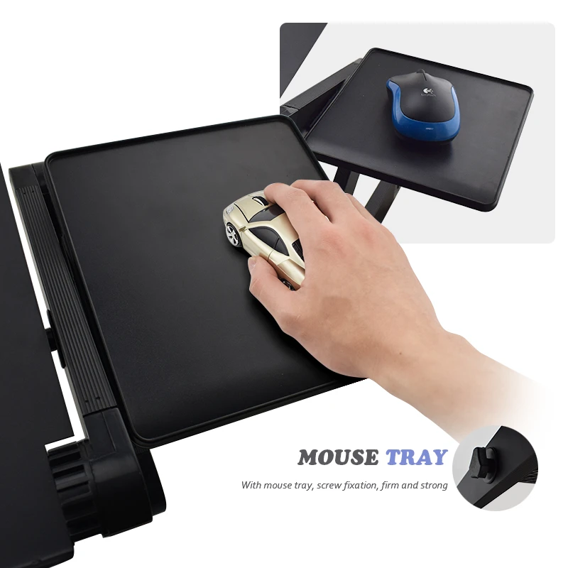 Aluminum Alloy Adjustable Laptop Stand Laptop Desk Bed Standing Notebook Stand With Cooling Fan Mou