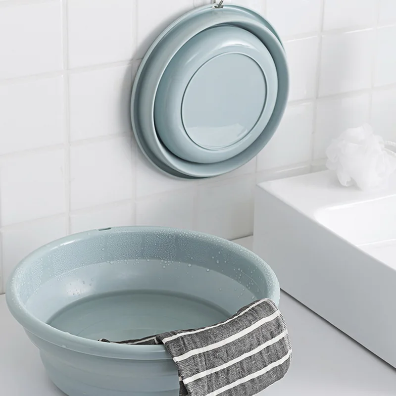 

1pc Folding Basin Trip Bucket Kitchen Organizer Travel Washbasin RV Basin Portable Water Bowl Fruit Tray Home Washtub