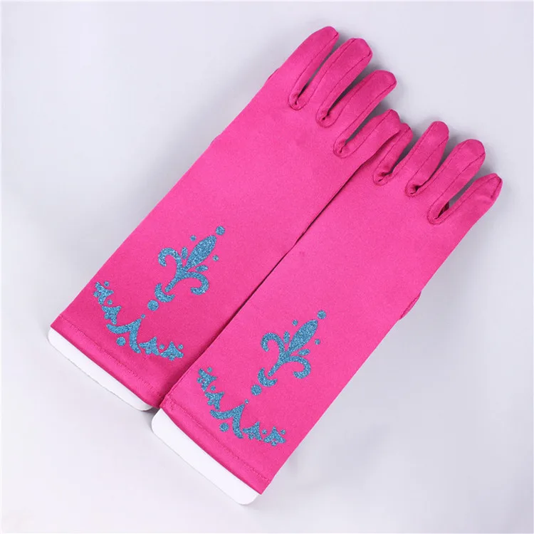 23 см x 8 см для девочек для костюмированной вечеринки декоративные перчатки принцессы перчатки с принтом для девочек, подарок - Цвет: Красный