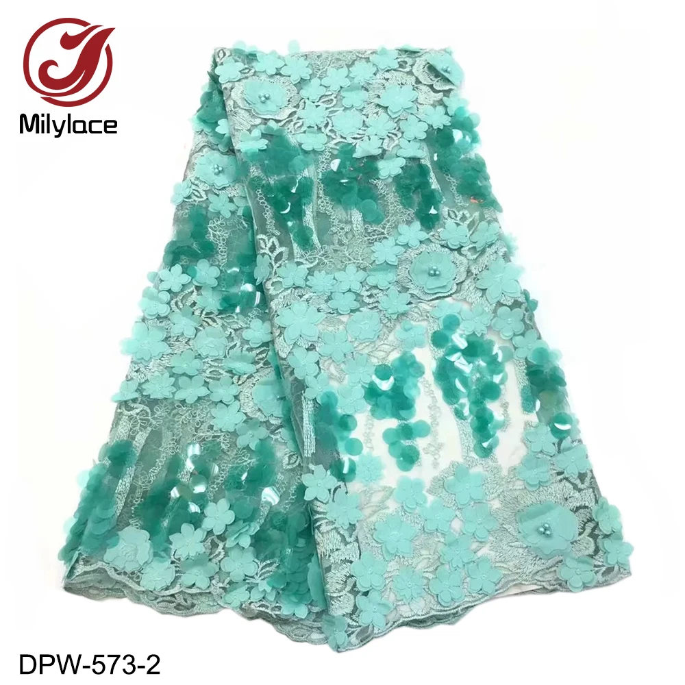 

Sequin lace fabric 2018 bridal lace fabric wholesale embroidery african french tulle lace fabric for dresses DPW-573